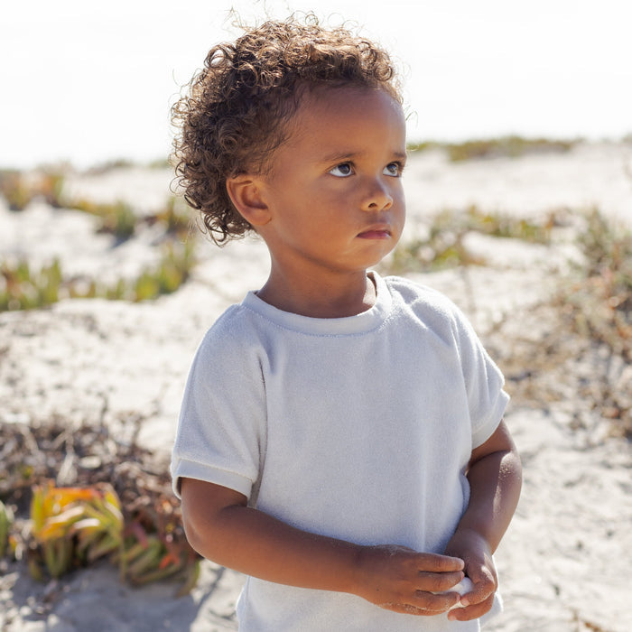 Quincy Mae Terry Tee + Pant Set - Sky