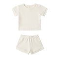 Quincy Mae Waffle Shortie Set - Natural