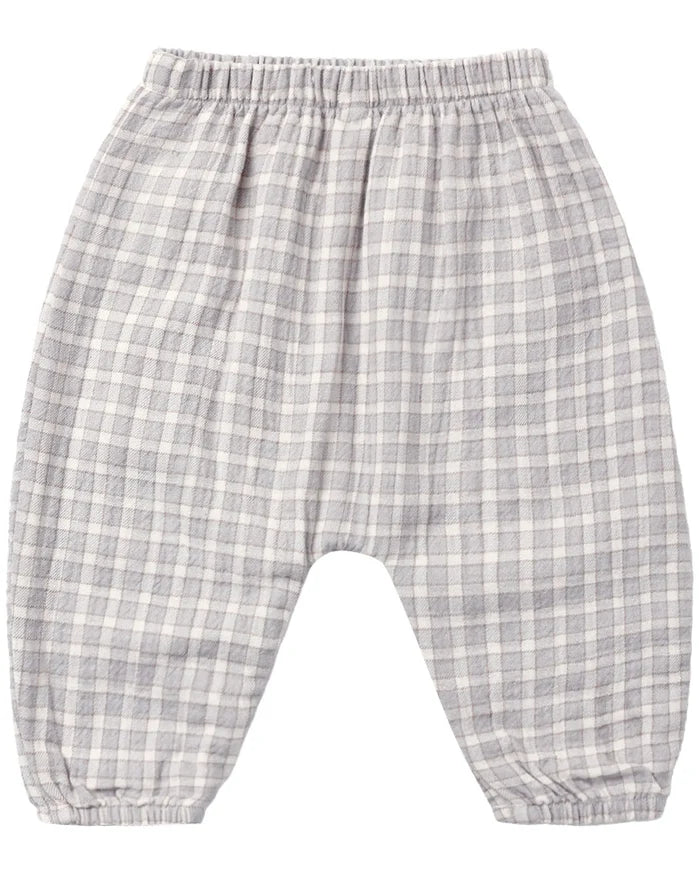Quincy Mae Woven Pant - Blue Gingham
