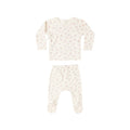 Quincy Mae Wrap Top + Footed Pant Set - Flower Field