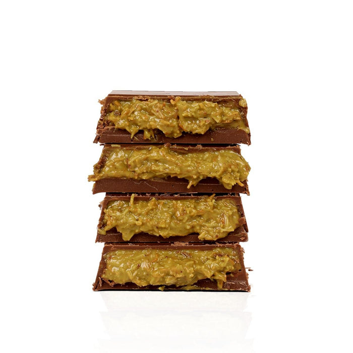 Rayess Chocolate Milk Pistachio Kadayif Ingot Dubai Chocolate 3 oz (86 gr)