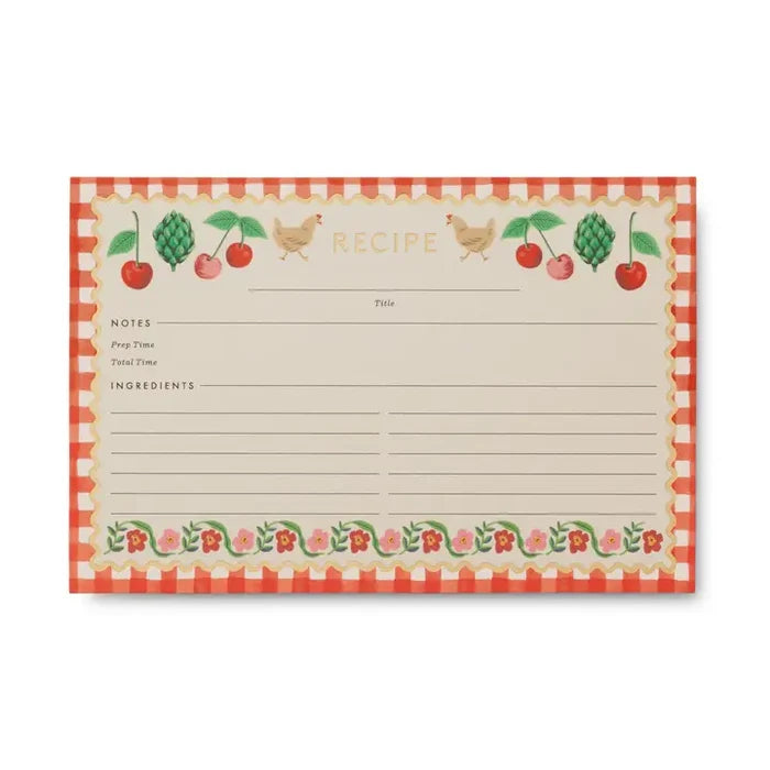 Rifle Paper Co Pack of 12 Cherry Farm Recipe Cards