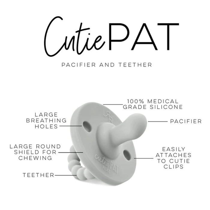 Ryan and Rose Flat Cutie PAT Pacifier 2 Pack - Grey / White