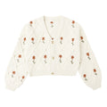 Rylee and Cru Boxy Crop Cardigan - Winter Daisy Embroidery