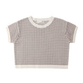 Rylee and Cru Boxy Crop Knit Tee - Chocolate Stripe