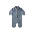 Rylee and Cru Collared Baby Jumpsuit - Indigo Denim