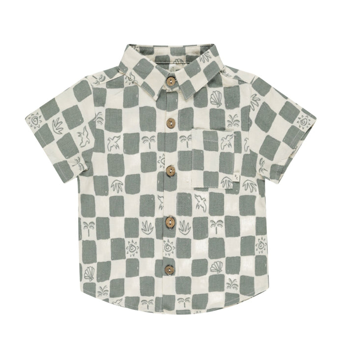 Rylee and Cru Collared Short Sleeve Shirt - Coastal Check