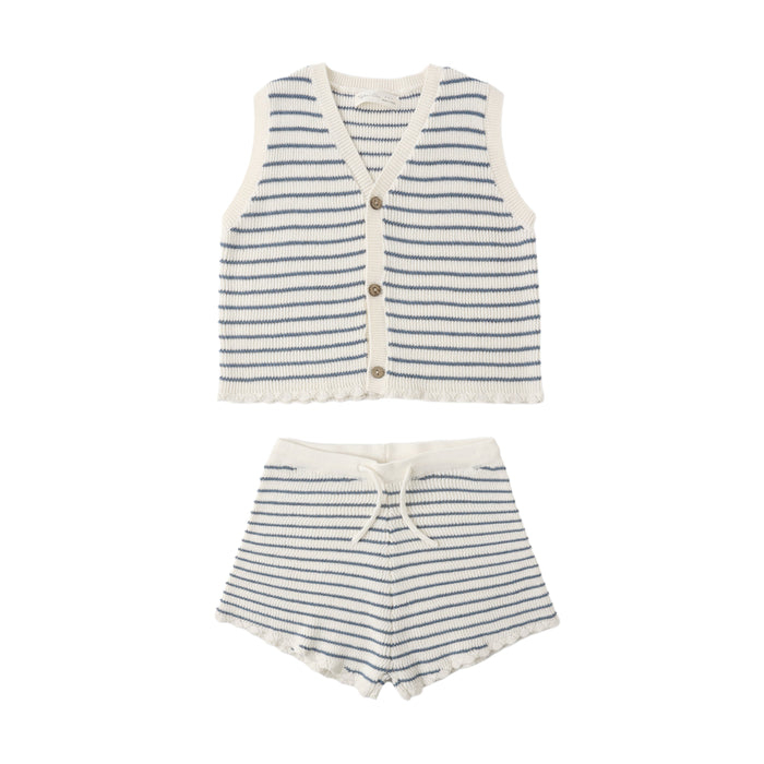 Rylee and Cru Knit Vest Set - Marine Stripe