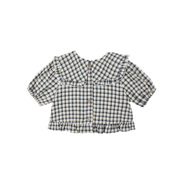 Rylee and Cru Prairie Blouse - Navy Check