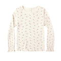 Rylee and Cru Ribbed Long Sleeve Top - Natural Ditsy