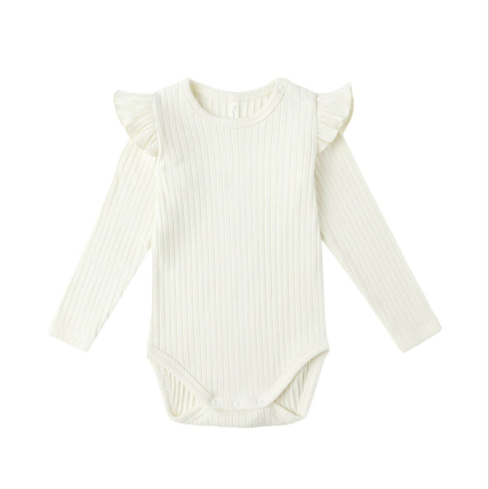 Rylee and Cru Shoulder Ruffle Bodysuit - Ivory