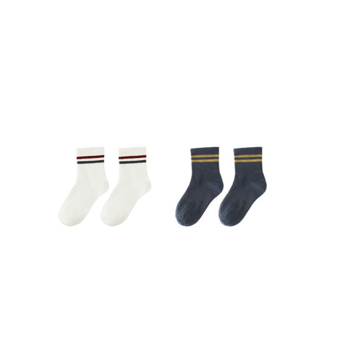 Rylee and Cru Stripe Socks 2 Pack - Ivory/Navy