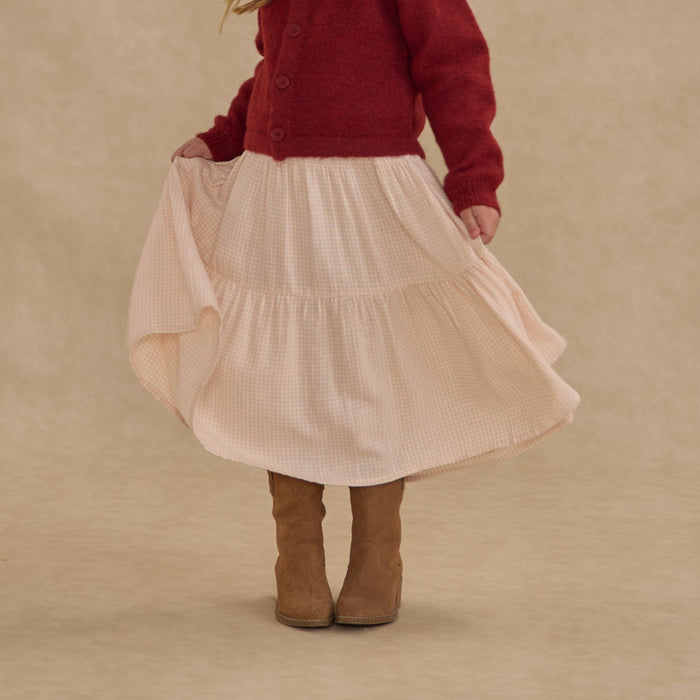 Rylee and Cru Tiered Midi Skirt - Petal Gingham