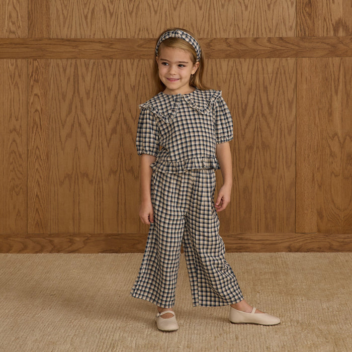 Rylee and Cru Wide Leg Pant - Navy Check