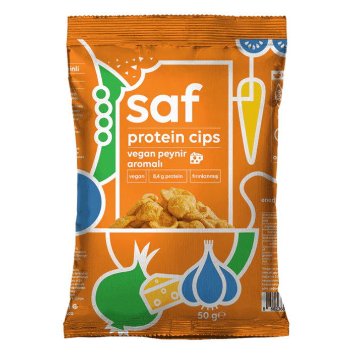 Saf Vegan Cheese Flavored Protein Chips bring a bold, savory twist to your snack game.
