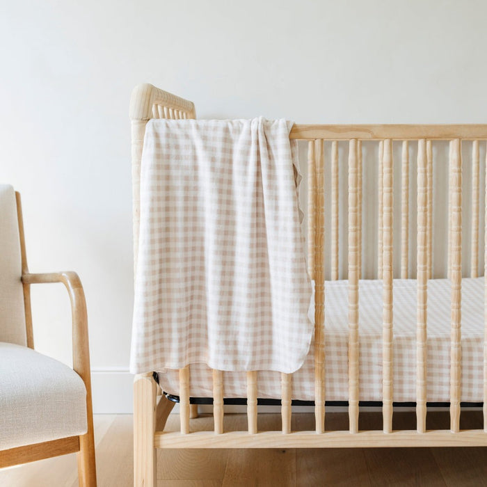 Saranoni Minky Stretch Luxe Crib Sheet - Gingham