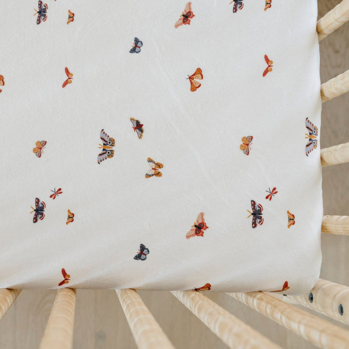 Saranoni Minky Stretch Luxe Crib Sheet - Butterfly