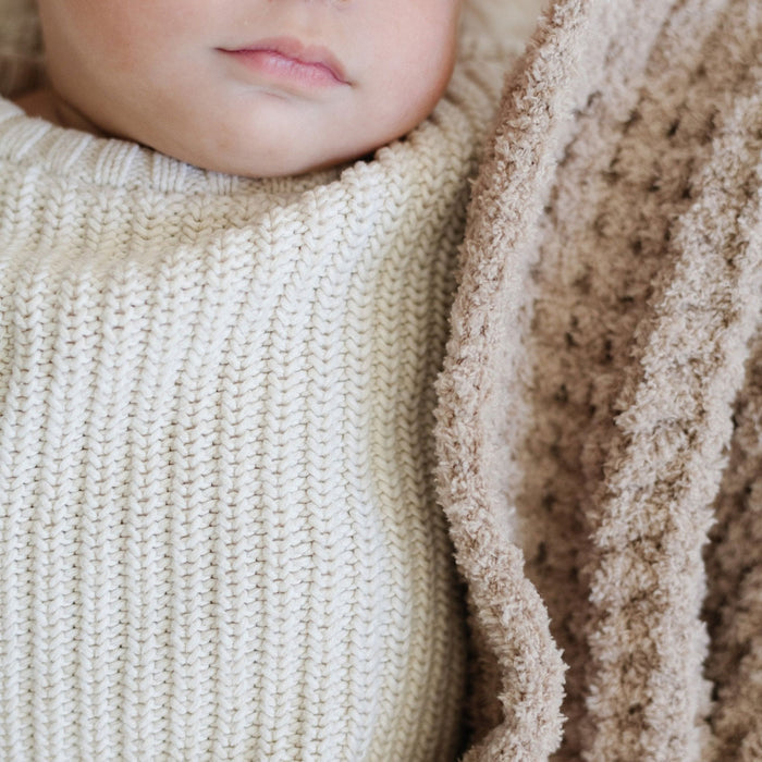 Saranoni Receiving Waffle Knit Blanket - Wheat