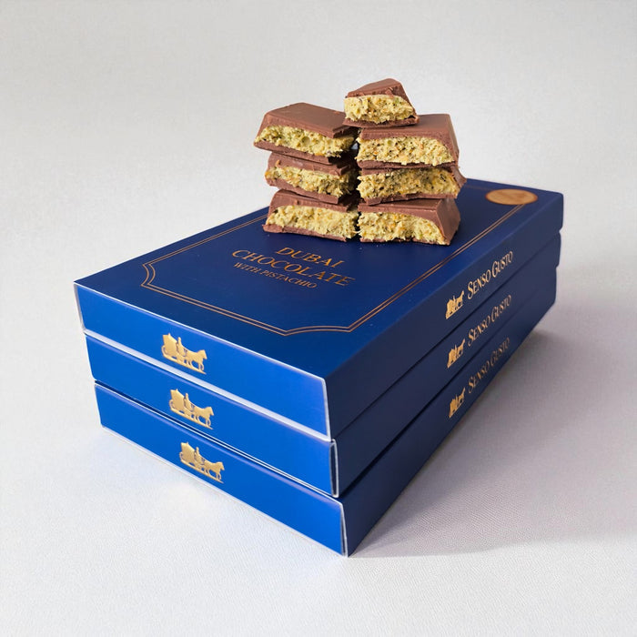 Senso Gusto Premium Dubai Chocolate 7 oz / 200 Gr - Crispy Kadayif & Pistachio Filled Luxury Kunafa Chocolate