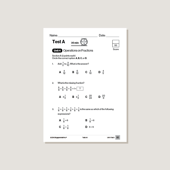 Sample page from Primary Mathematics Common Core Edition