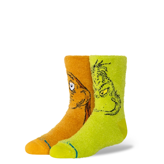 Stance Kids' Fuzzy Crew Socks - Grinch and Max