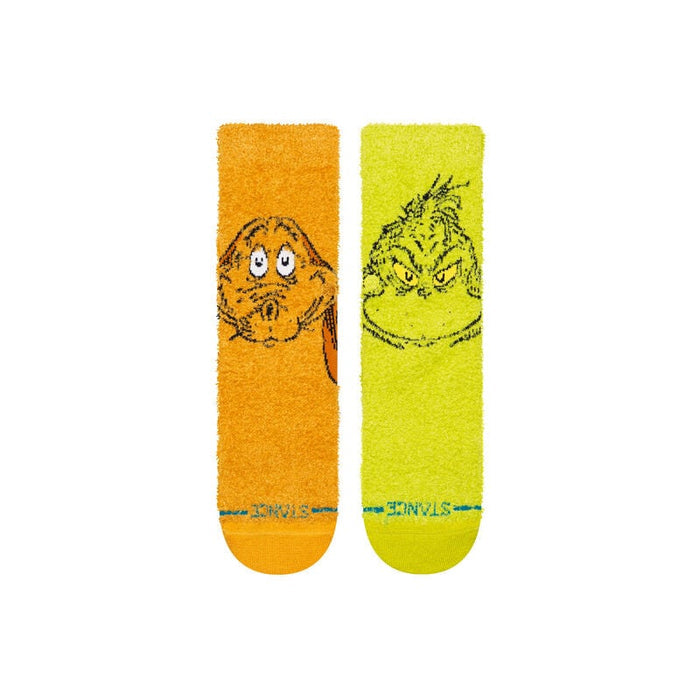 Stance Kids' Fuzzy Crew Socks - Grinch and Max