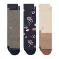 Stance Men's Butter Blend Crew Socks - 3 Pack - Botanical Bliss - Navy