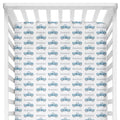 Sugar + Maple Crib Sheet - Truck Blue