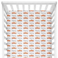 Sugar + Maple Crib Sheet - Truck Orange