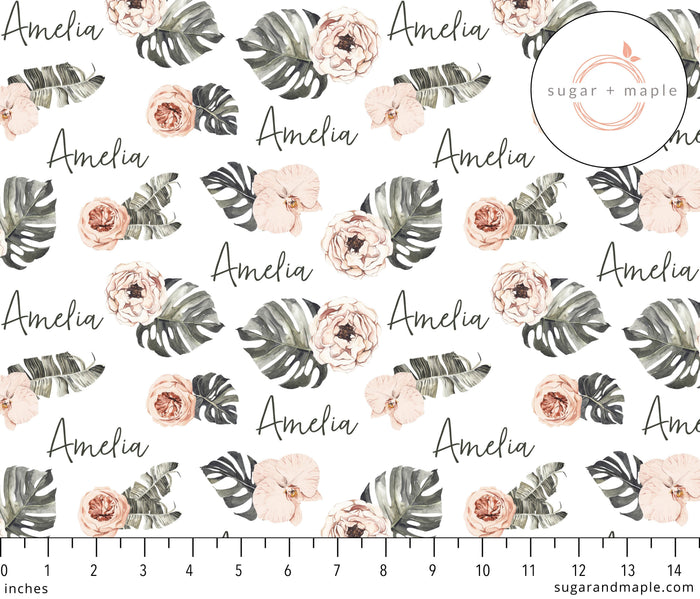 Sugar + Maple Large Stretchy Blanket - Tropical Floral