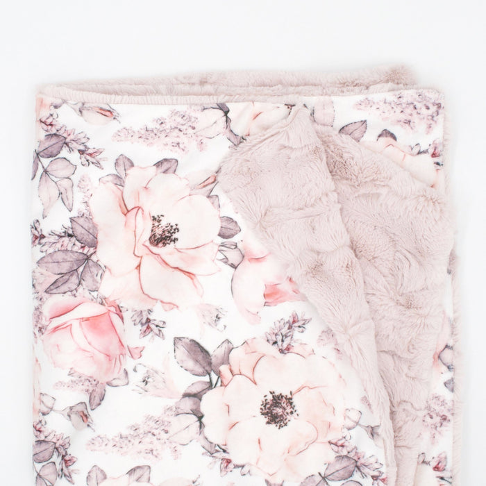 Sugar + Maple Wallpaper Floral Minky Blanket
