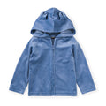 Tea Collection Bear Ears Velour Baby Hoodie - Coronet Blue