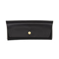 Baby Cubby Faux Leather Sunglasses Case - Black with Gold Button