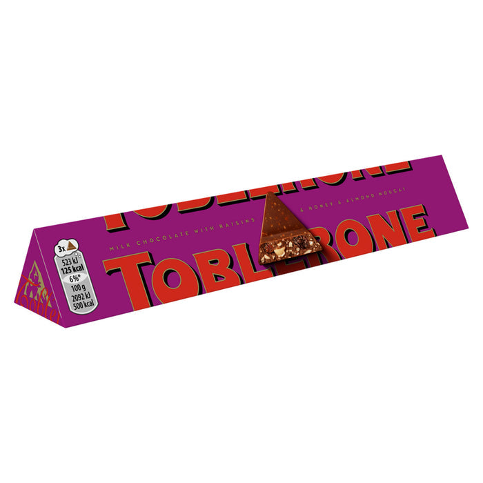 Experience the iconic taste of Toblerone Fruit & Nut Milk Chocolate, a Swiss classic loved around th