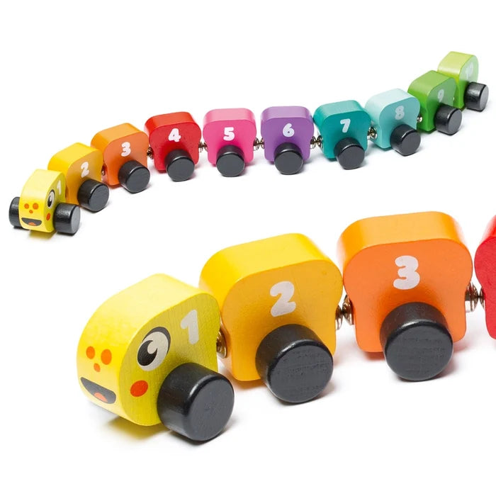 Toysmith Cubika Wooden Toy Rainbow Caterpillar
