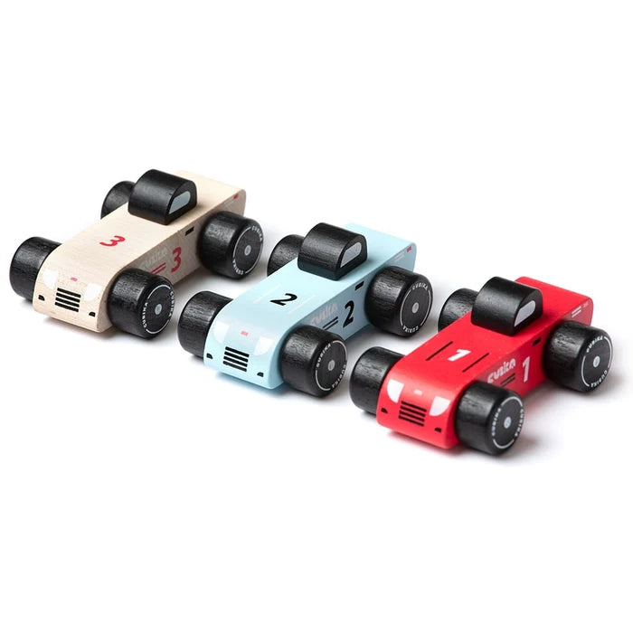 Toysmith Cubika Wooden Vehicle Set Racing Cars