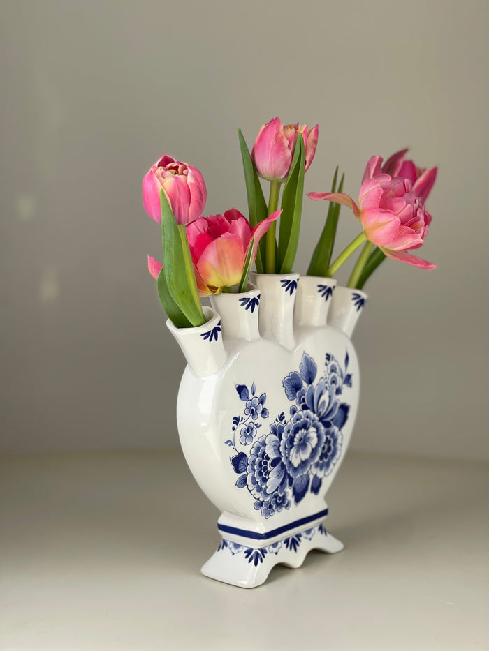 Tulips in a Delfts Blue Vase from Holland