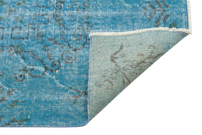Turkish Hand Woven Light Blue Color Vintage Carpet