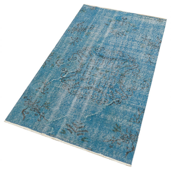 Turkish Hand Woven Light Blue Color Vintage Carpet