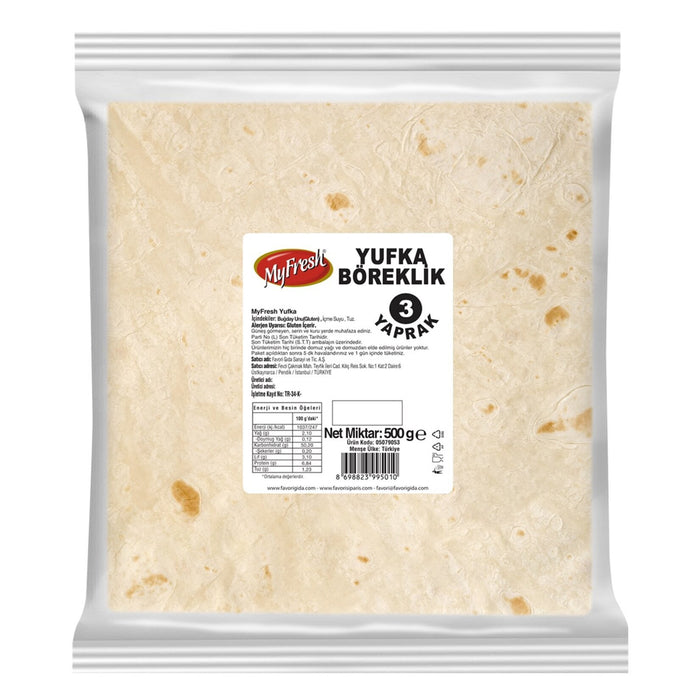 Turkish Yufka 3 Pieces Phyllo Dough 500 G