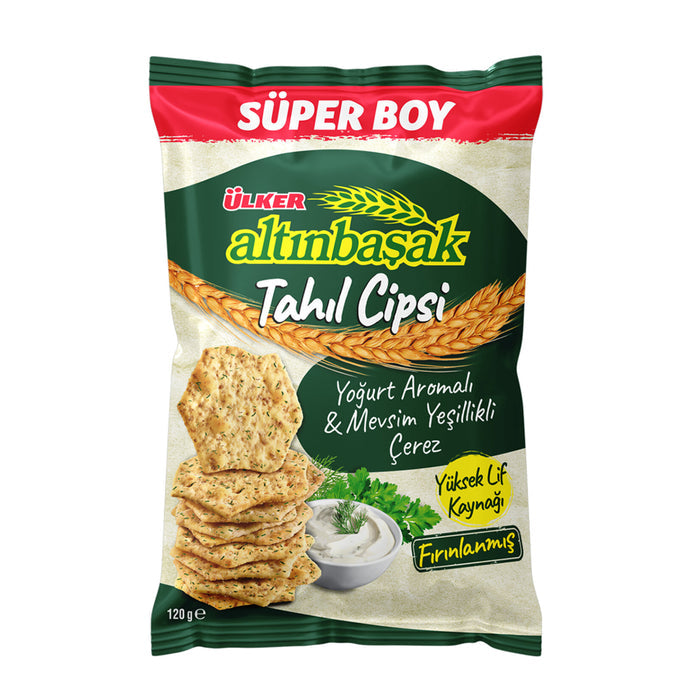 Ulker Altinbasak Yogurt & Herbs Grain Chips bring a new sense of lightness to your snacking moments.
