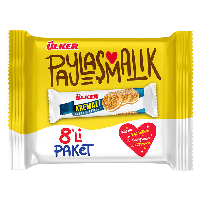 Ulker Cream Sandwich Biscuit brings the classic taste of Türkiye’s favorite cream-filled cookies to your snack time.