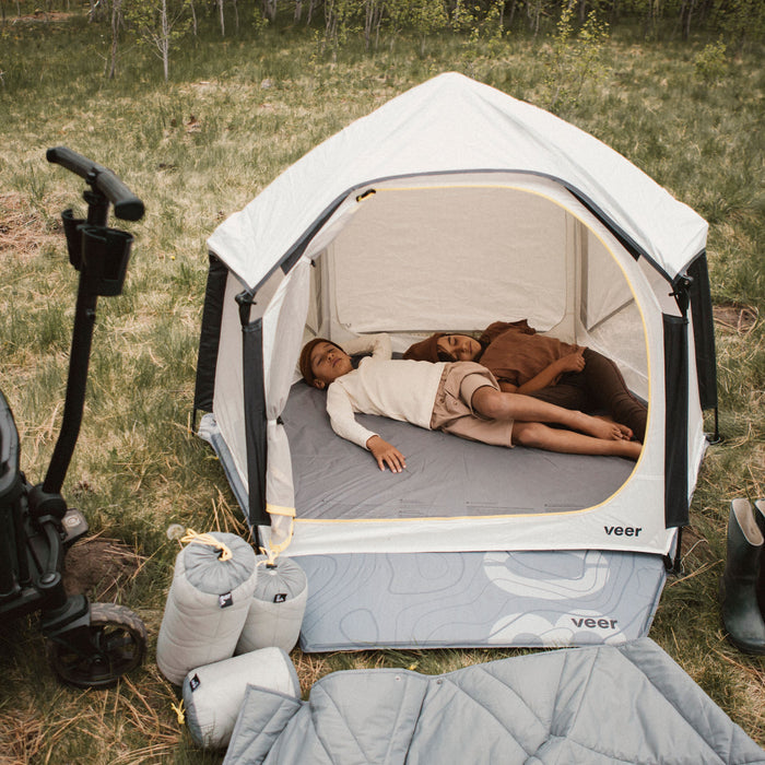 Veer Basecamp Tent with People inside - White
