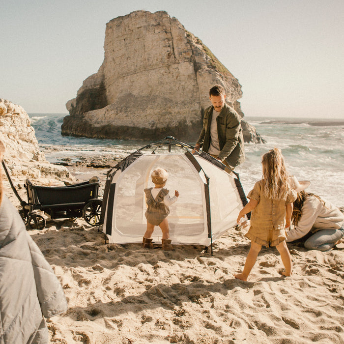 Veer Basecamp Tent in Sand with a Family - White