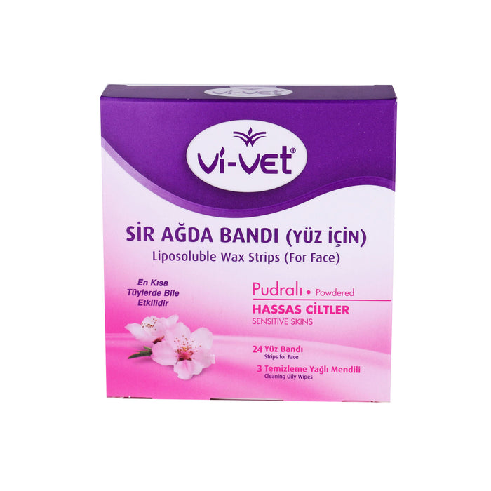 Vi-Vet Powdered Face Wax Band in 24 Pieces
