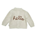 Viverano Organics Hello Wordy Chunky Knit Baby Cardigan Sweater