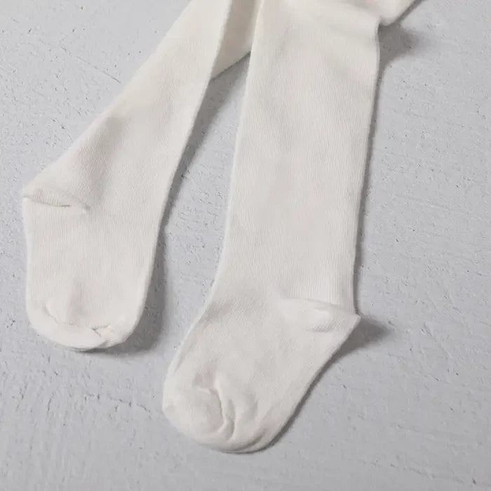 Viverano Organics Organic Blend Fine Knit Basic Baby Girl Tights - Plain