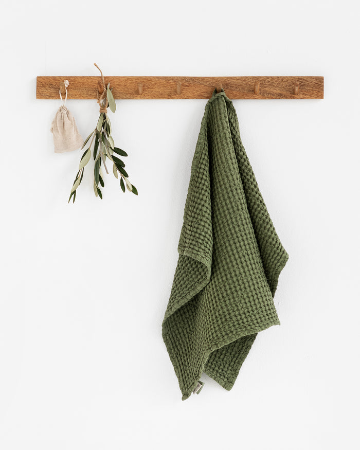 Waffle hand Towel in Forest green