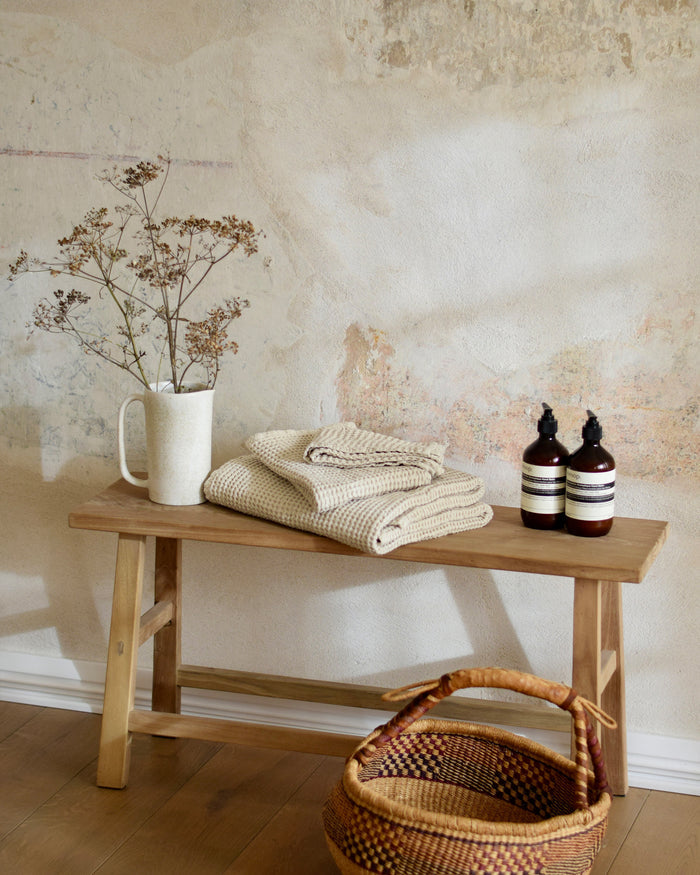 Waffle hand Towel in Vanilla