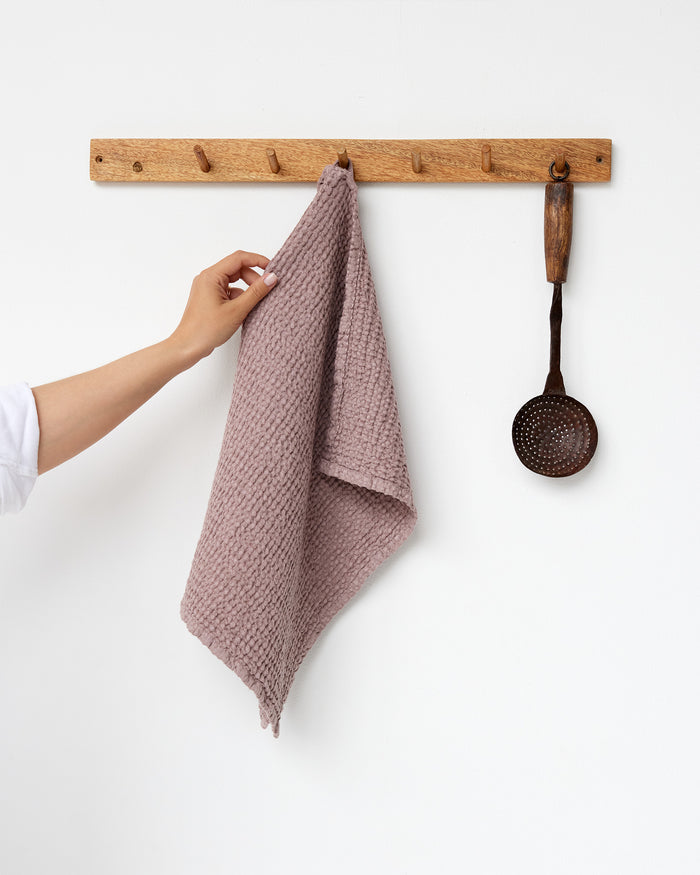 Waffle hand Towel in Woodrose